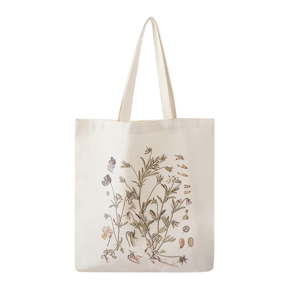 NEW 🌾 Set of 4!!! Floral canvas tote bags with vintage botanical designs. - Picture 5 of 7